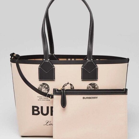 Burberry Beige Canvas Heritage Medium Tote Bag - Picture 12 of 12